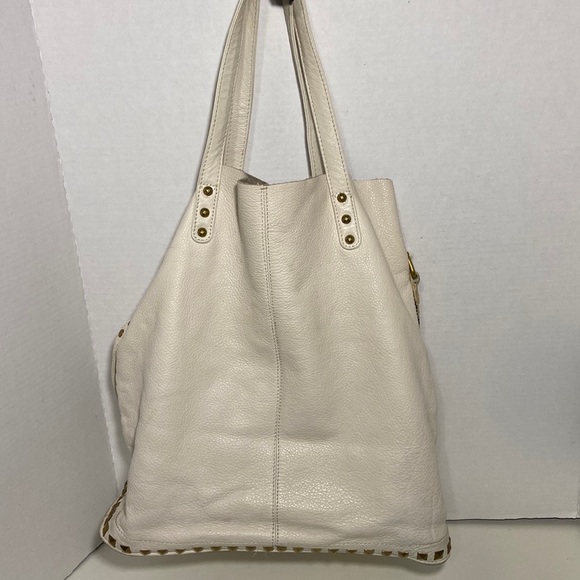 Elliott Luca Boho Satchel Bag in white pebbled leather - Picture 3 of 9